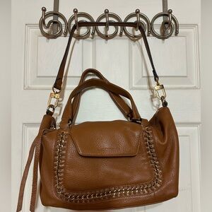 Aimee Kestenberg Medium leather Satchel purse with Chain Accent